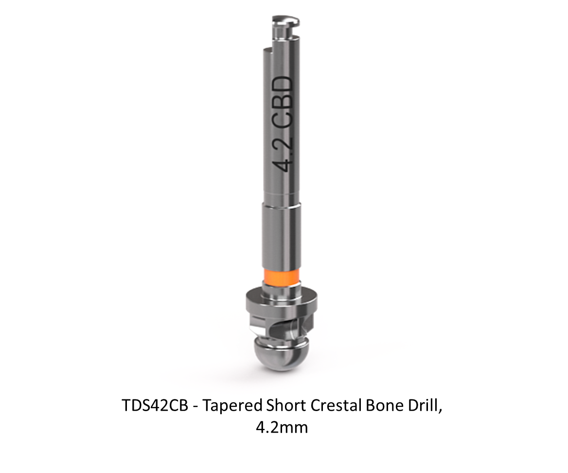 TAPERED SHORT CRESTAL BONE DRILL, 4.2MM