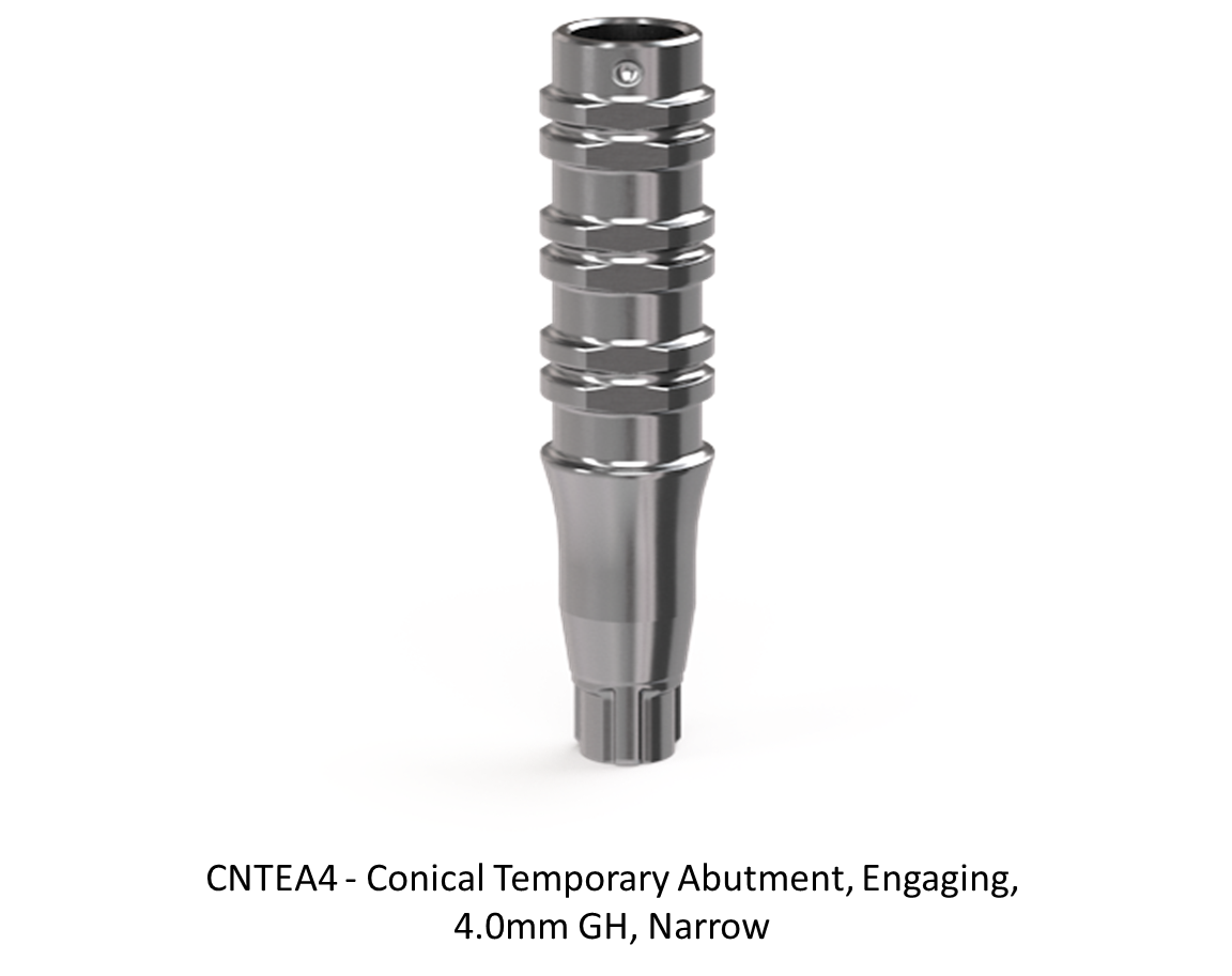 CONICAL TEMPORARY ABUTMENT, ENGAGING, 4.0MM GH, NARROW