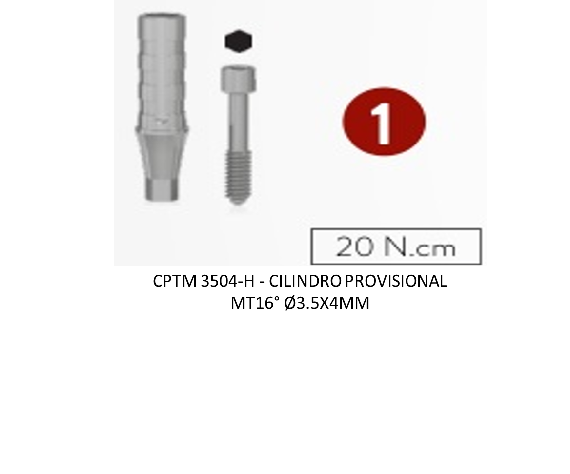 CILINDRO PROVISIONAL MT16° Ø3.5X4MM