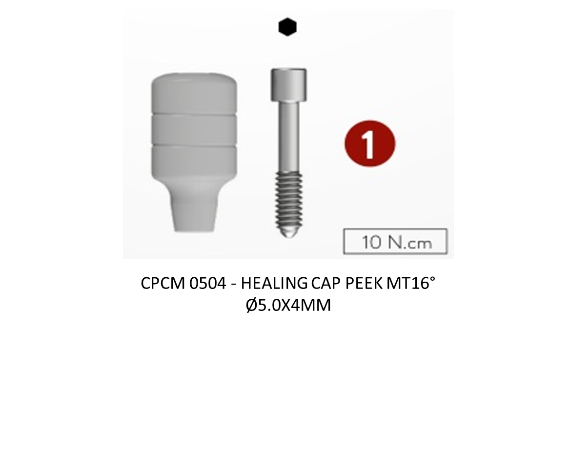 HEALING CAP PEEK MT16° Ø5.0X4MM