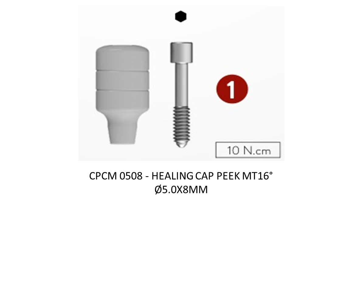 HEALING CAP PEEK MT16° Ø5.0X8MM