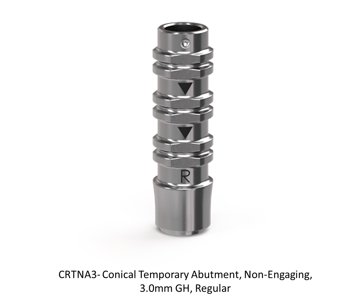 CONICAL TEMPORARY ABUTMENT, NON-ENGAGING, 3.0MM GH, REGULAR
