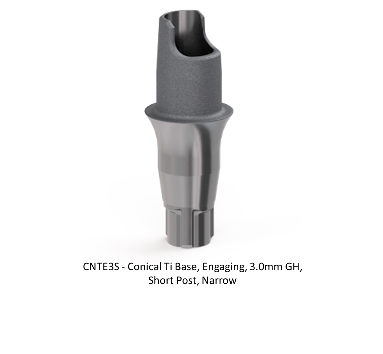 CONICAL TI BASE, ENGAGING, 3.0MM GH, SHORT POST, NARROW