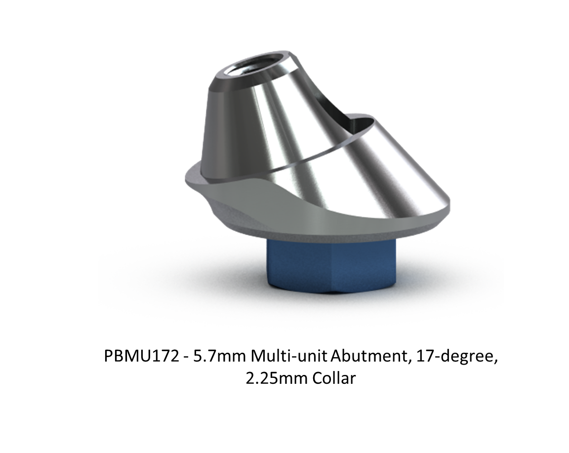 5.7MM MULTI-UNIT ABUTMENT, 17-DEGREE, 2.25MM COLLAR