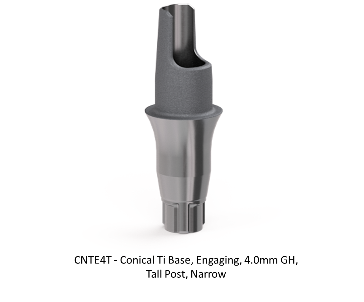 CONICAL TI BASE, ENGAGING, 4.0MM GH, TALL POST, NARROW