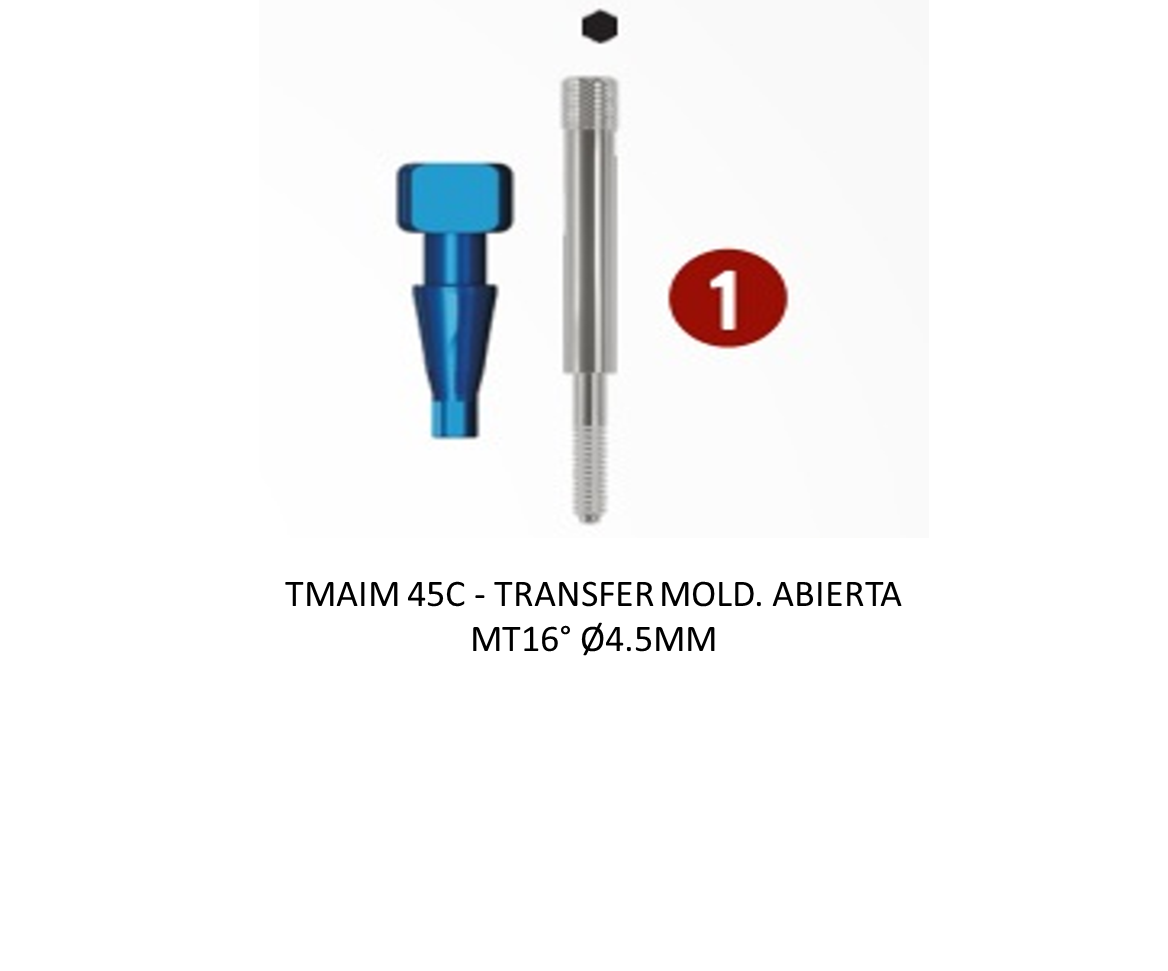 TRANSFER MOLD. ABIERTA MT16° Ø4.5MM