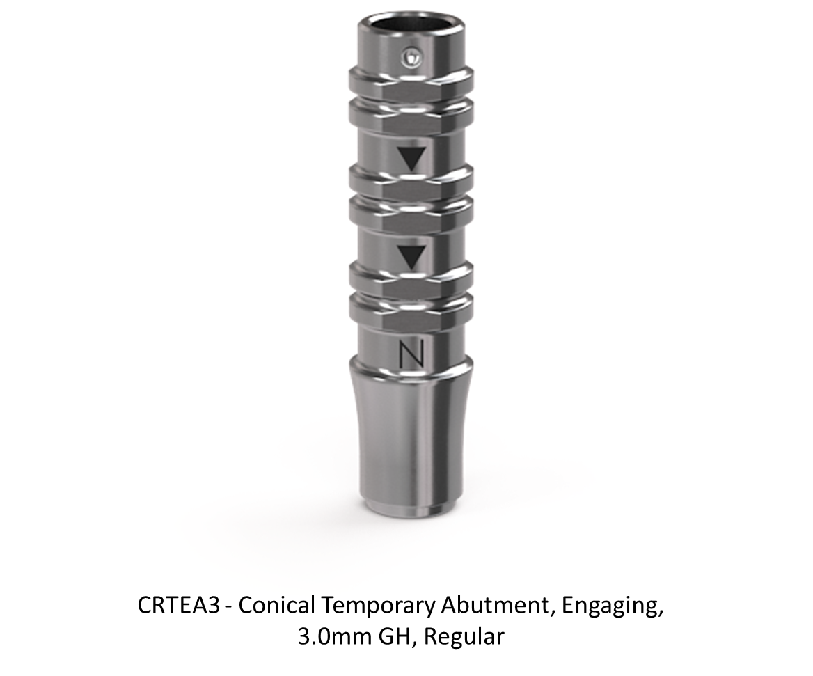 CONICAL TEMPORARY ABUTMENT, ENGAGING, 3.0MM GH, REGULAR