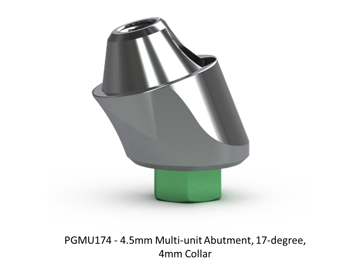 4.5MM MULTI-UNIT ABUTMENT, 17-DEGREE, 4MM COLLAR