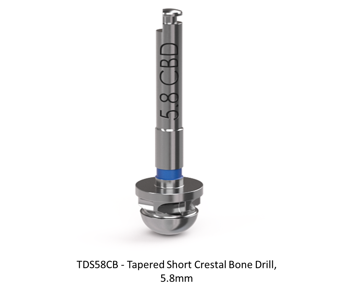 TAPERED SHORT CRESTAL BONE DRILL, 5.8MM