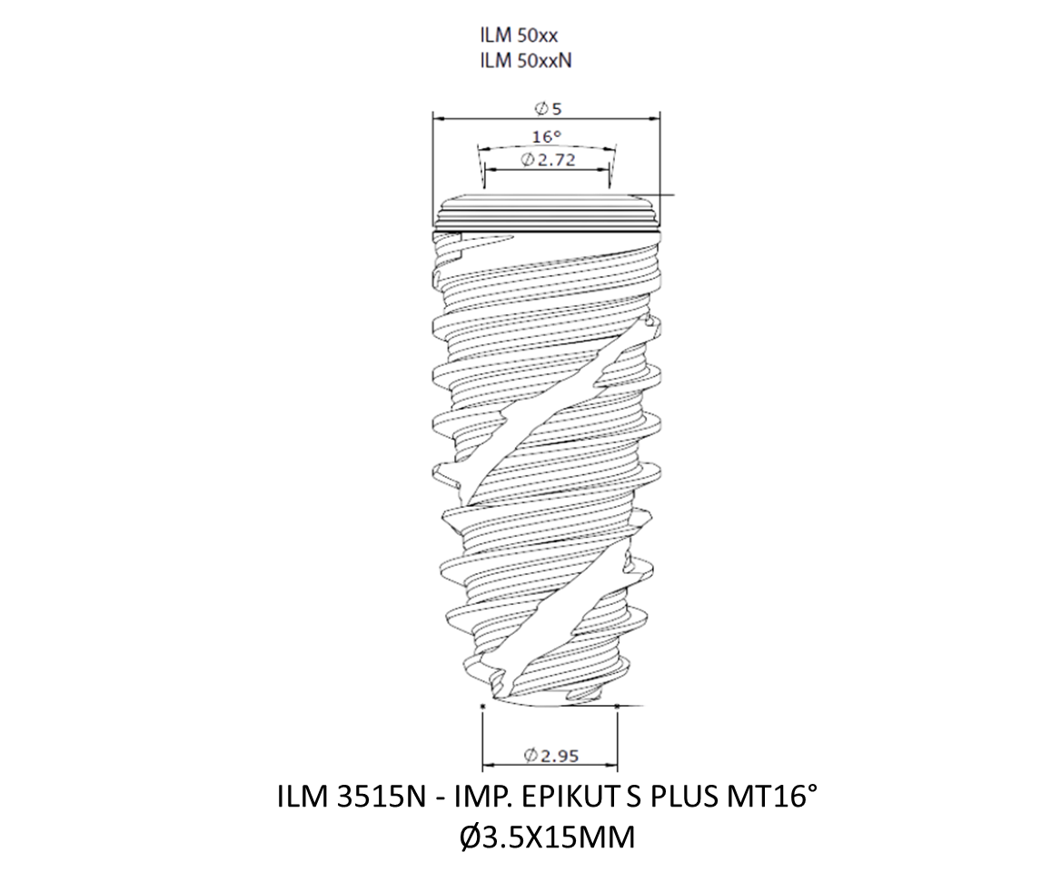 IMP. EPIKUT S PLUS MT16° Ø3.5X15MM