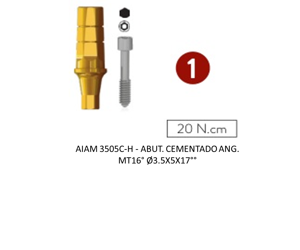 ABUT. CEMENTADO ANG. MT16° Ø3.5X5X17°