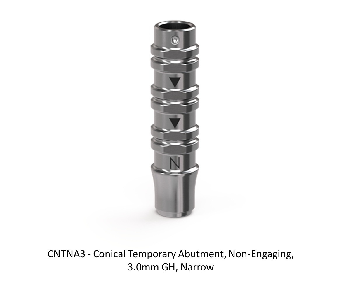 CONICAL TEMPORARY ABUTMENT, NON-ENGAGING, 3.0MM GH, NARROW