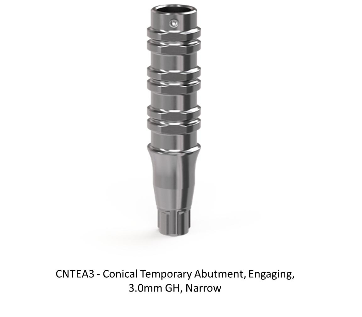 CONICAL TEMPORARY ABUTMENT, ENGAGING, 3.0MM GH, NARROW