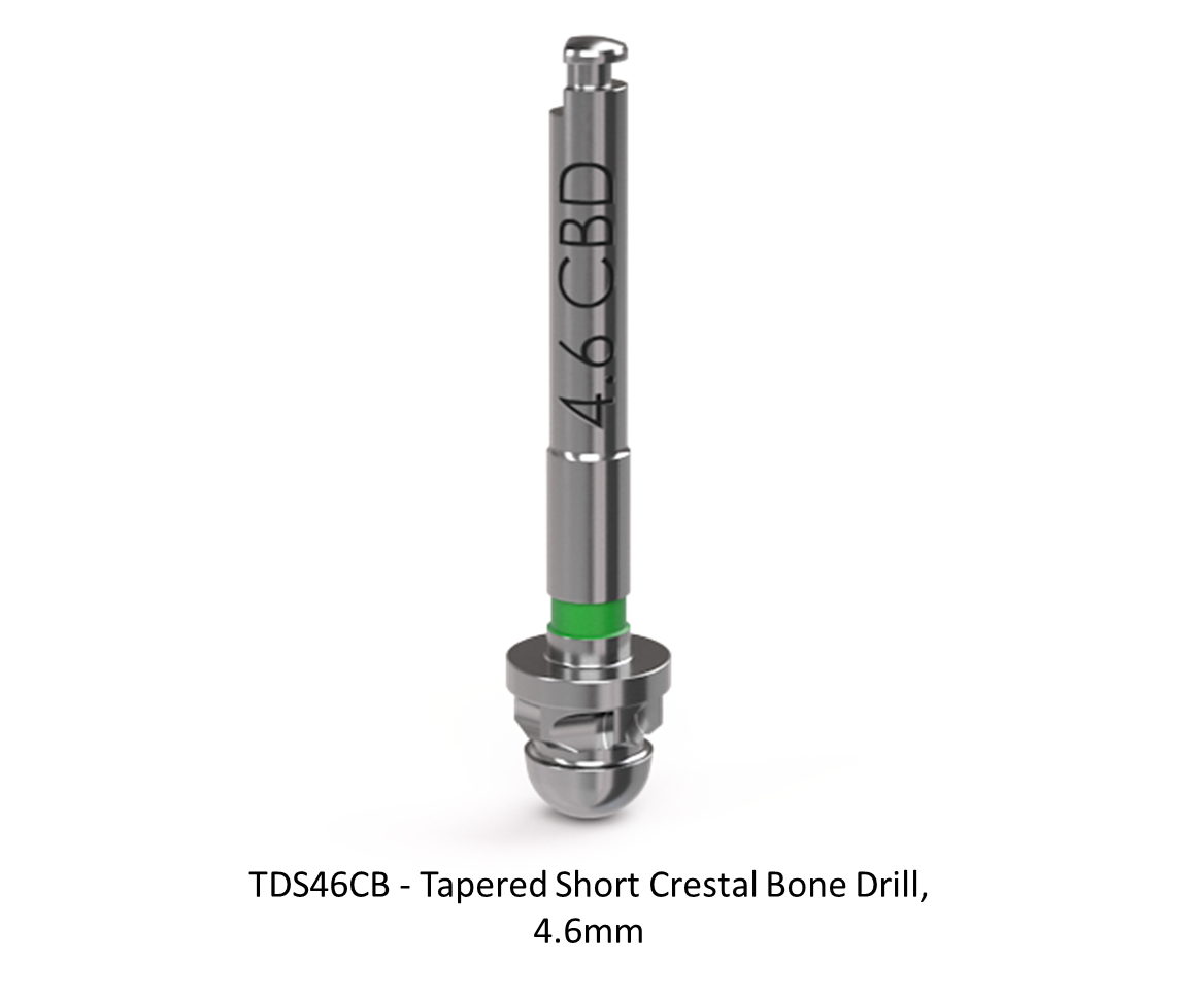 TAPERED SHORT CRESTAL BONE DRILL, 4.6MM
