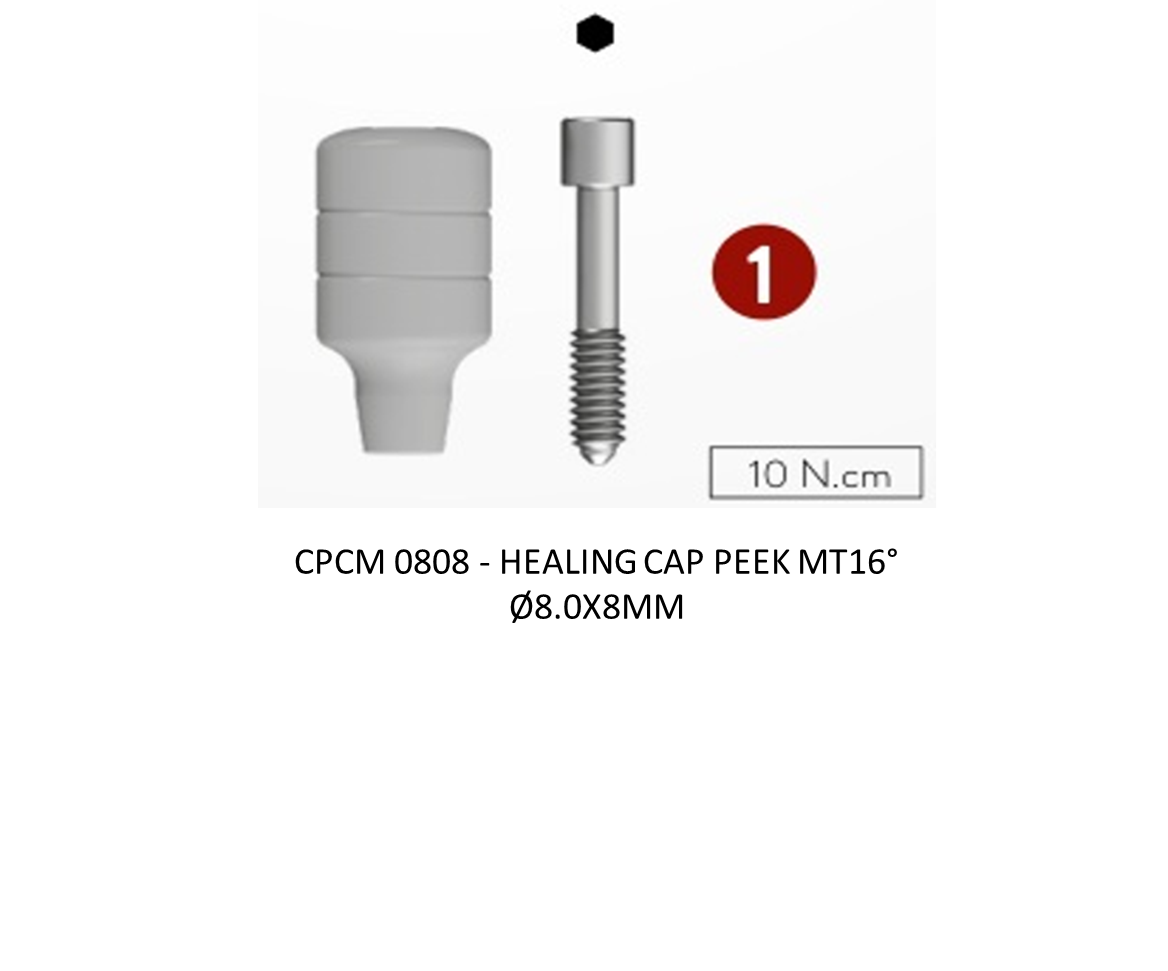 HEALING CAP PEEK MT16° Ø8.0X8MM