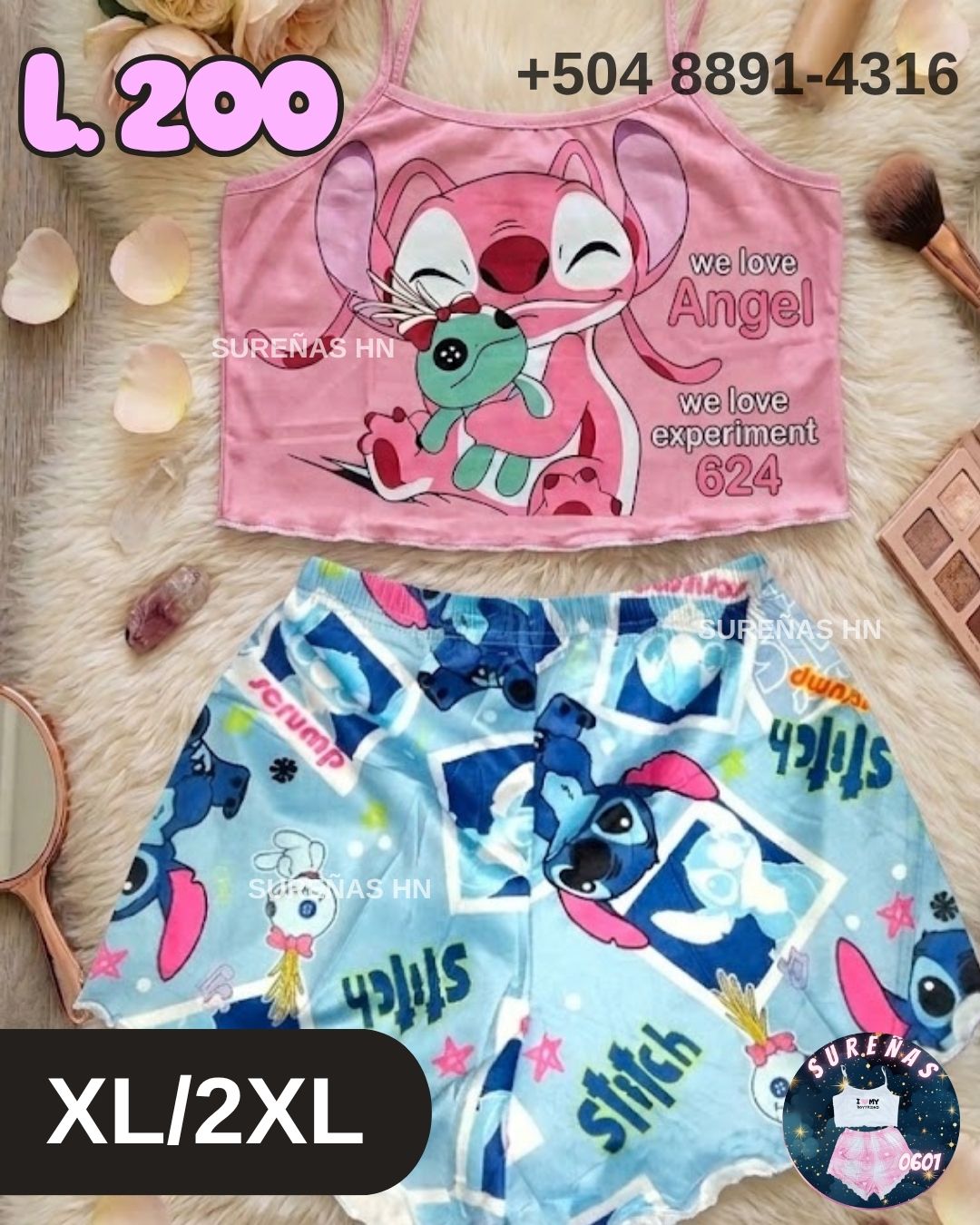TALLA XL PIJAMA STITCH & ANGEL