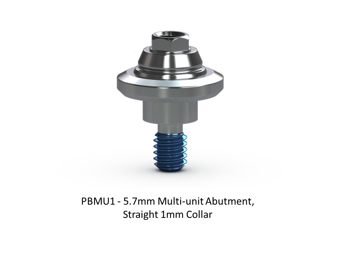 5.7MM MULTI-UNIT ABUTMENT, STRAIGHT 1MM COLLAR
