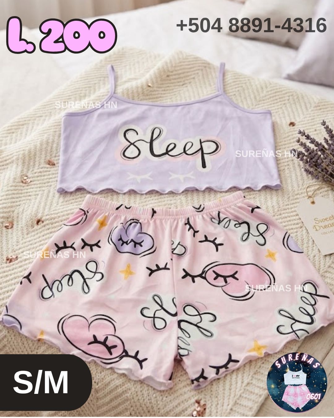 TALLA S/M PIJAMA LILA SLEEP