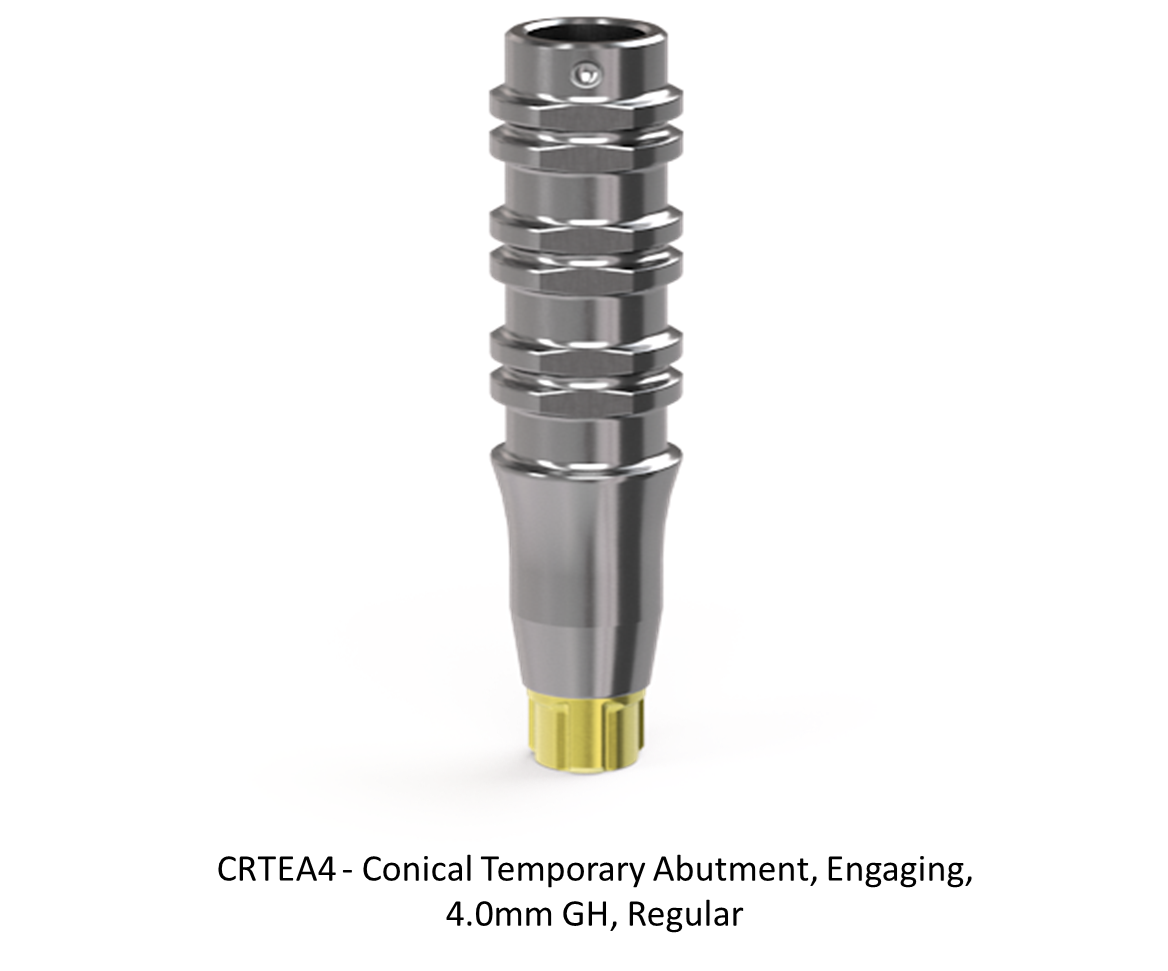 CONICAL TEMPORARY ABUTMENT, ENGAGING, 4.0MM GH, REGULAR