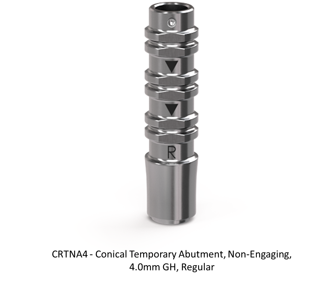 CONICAL TEMPORARY ABUTMENT, NON-ENGAGING, 4.0MM GH, REGULAR