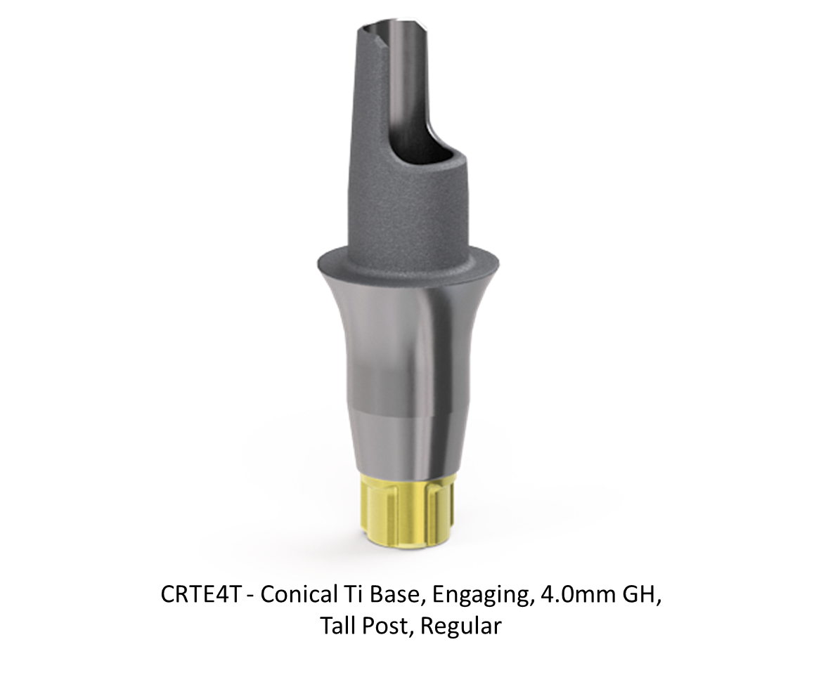 CONICAL TI BASE, ENGAGING, 4.0MM GH, TALL POST, REGULAR