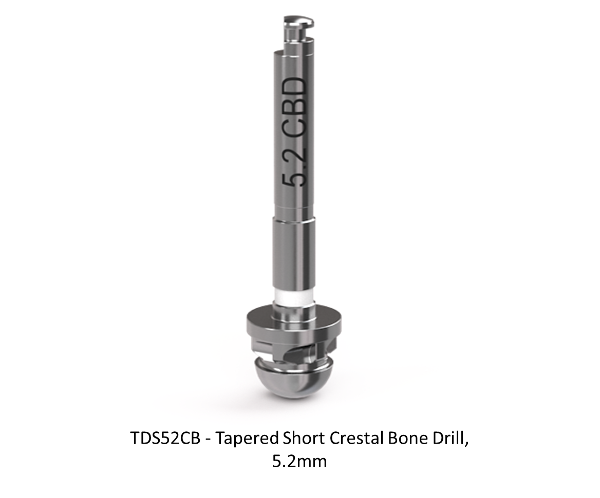 TAPERED SHORT CRESTAL BONE DRILL, 5.2MM