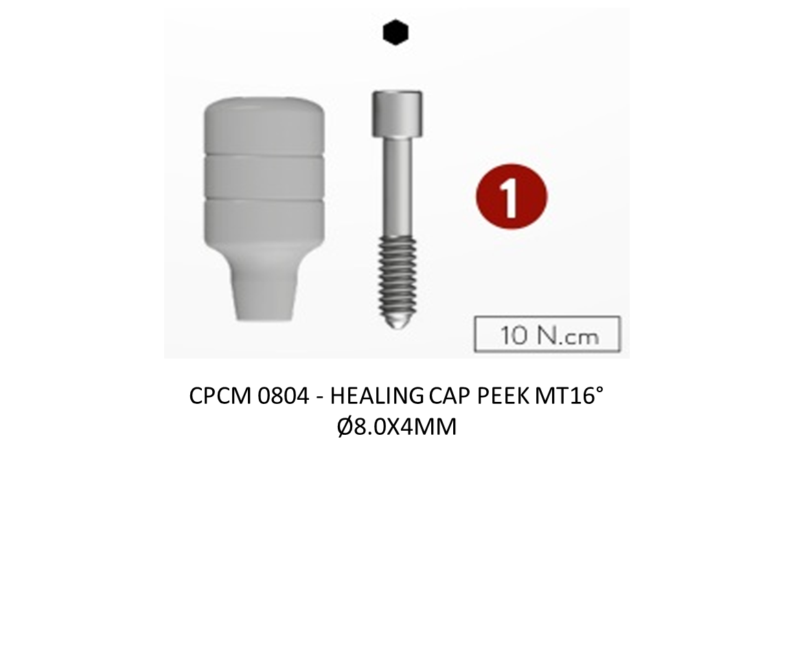 HEALING CAP PEEK MT16° Ø8.0X4MM
