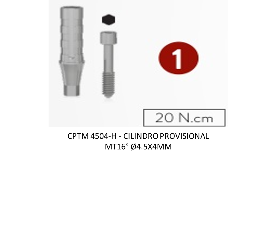 CILINDRO PROVISIONAL MT16° Ø4.5X4MM